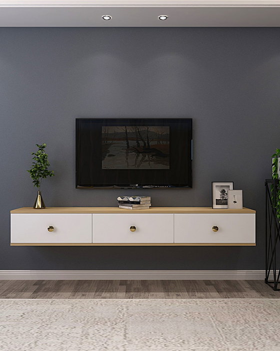 Hanah Home Zuzu 180 Soporte para TV Roble Zafiro y Blanco Hanah Home Zuzu 180 Soporte para TV Roble Zafiro y Blanco
